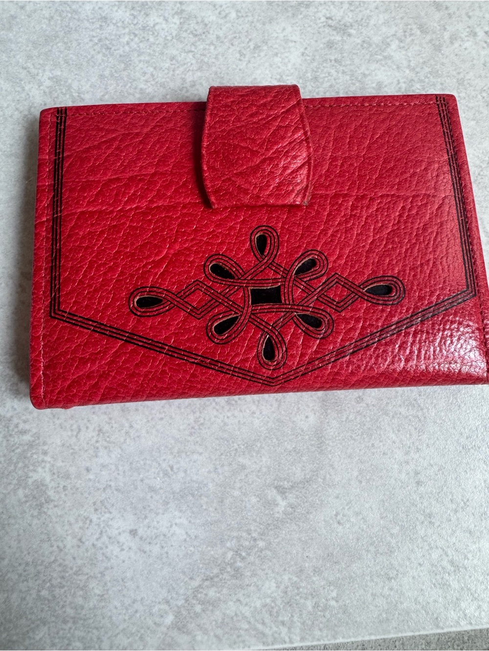 Vintage Red Princess Gardner Women's Leather Wallet with Art Deco